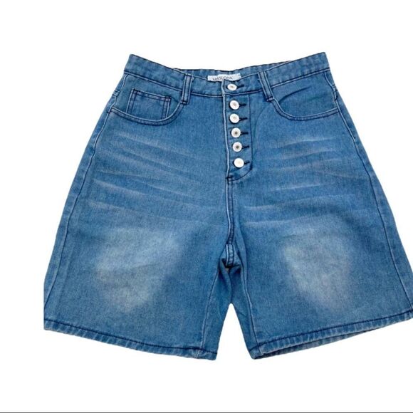 Misslook 6 Button Fly Denim Shorts High Rise SMALL - Picture 2 of 14